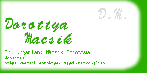 dorottya macsik business card